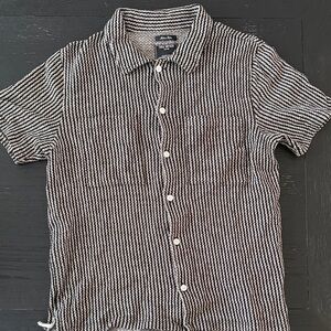 Todd Snyder Jacquard Stripe Knit Polo Shirt in Black size Medium